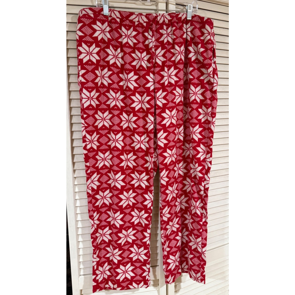 Hanna Andersson Sz XL Unisex Adult Snowflake Holiday Flannel Pajamas Pants 2928